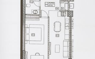 Vânzare, apartament, 2 camere, bul. Renașterii Naționale, Râșcani - Schiță 2