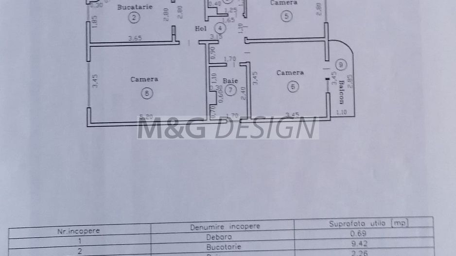 Apartament 3 camere zona  Bucovina - Schiță 14