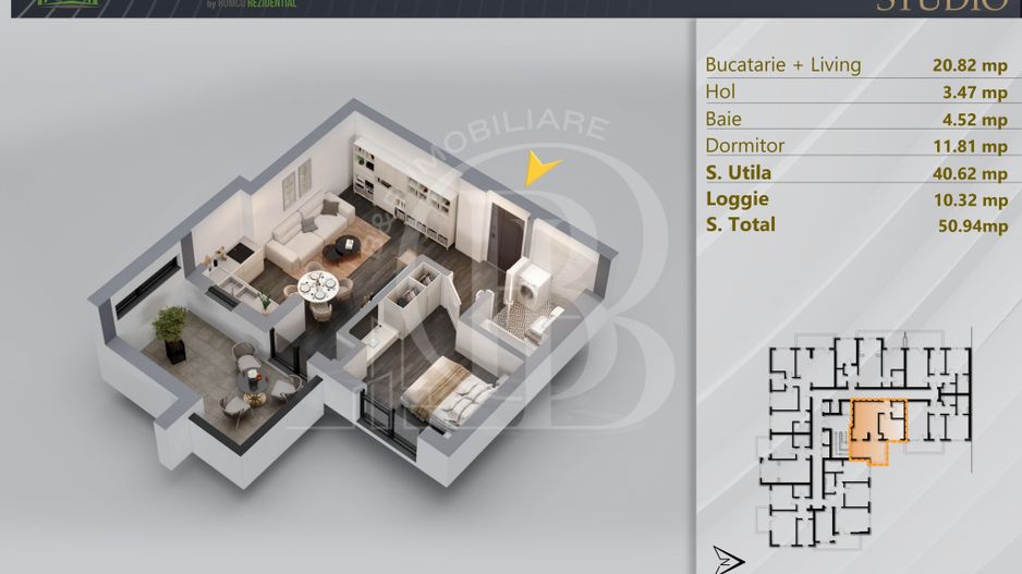 Apartament 2 camere Proiect Premium Panouri Fotovoltaice - Schiță 12