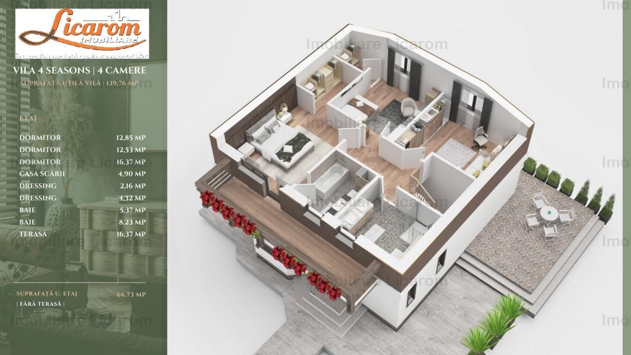 Vila Lux ,CRISTIAN, P+M, 4 camere,teren 567 mp, - Poză 50