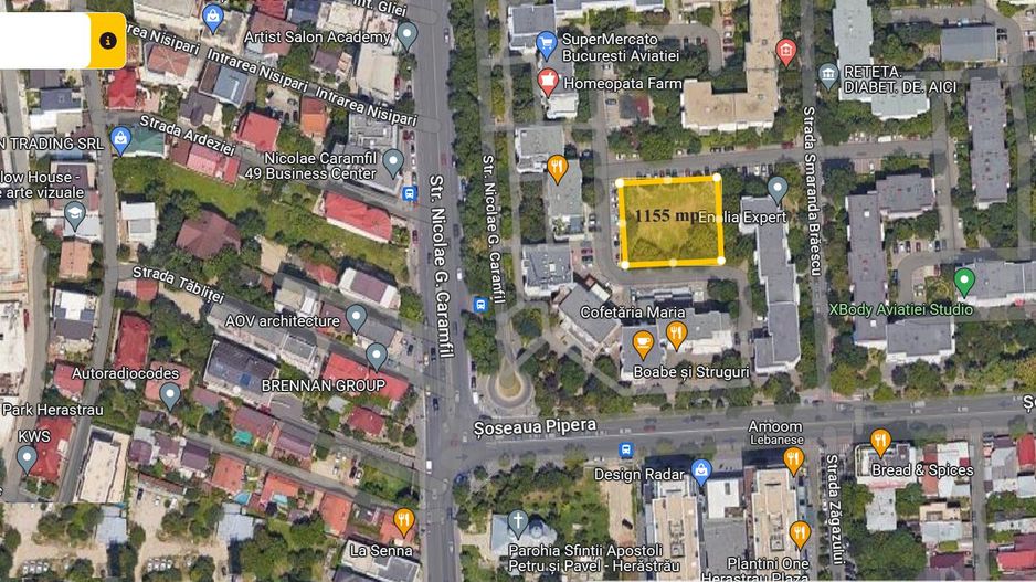 Teren Aviatiei | Caramfil | Super Pozitie | 1155 mp | Metrou la 550m | - Poză 1