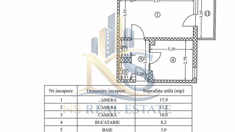 Apartament 3 camere de vânzare Titan - Poză 17