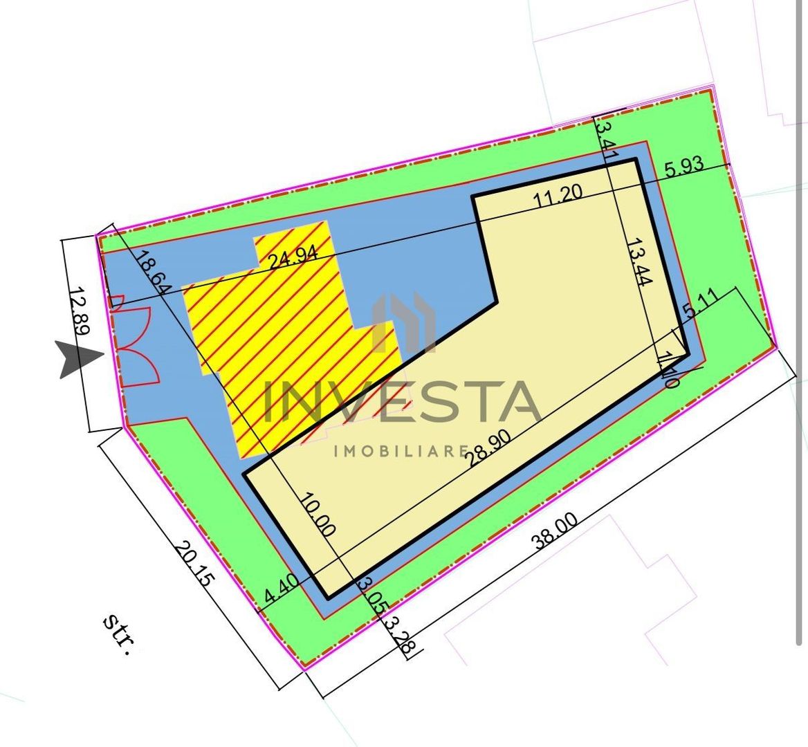 Rar pe piata! Teren in zona Piata 14 Iulie! 1040 mp cu front  34 m! - Poză 1