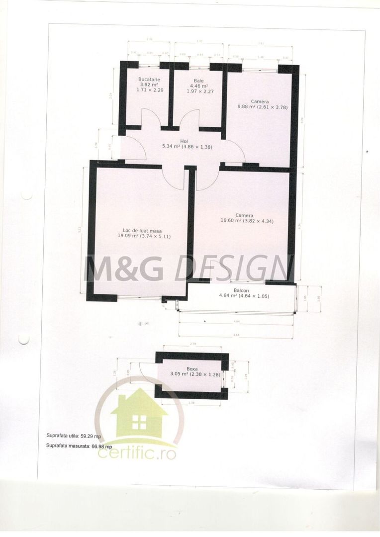 Ap 2 camere, transformat in 3, et 1, cu gradina, Sagului - Poză 25