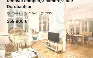 Renovat complet/3 camere/2 bai/ Dorobantilor - Poză 1