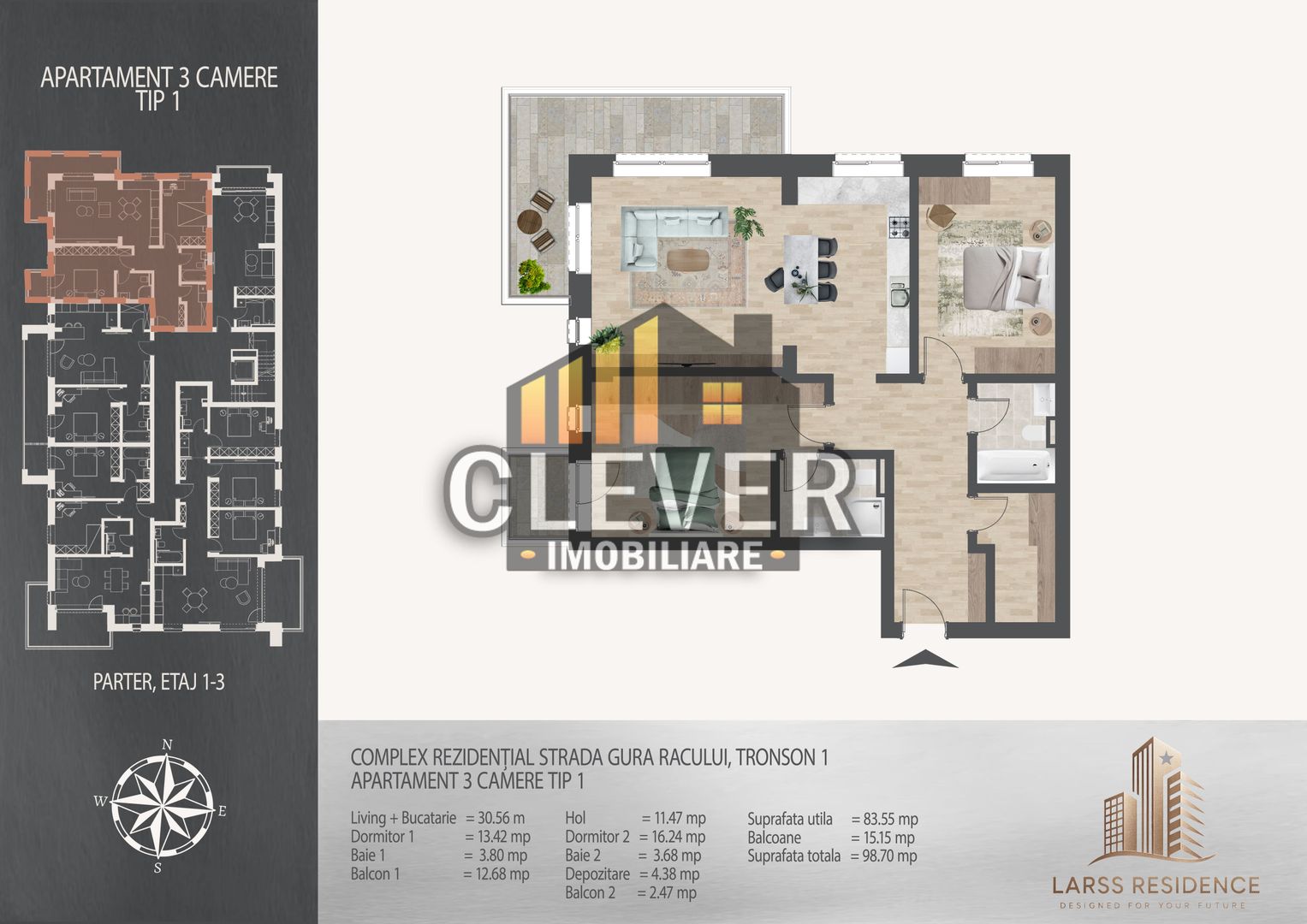 Apartament 3 camere 99 mp, Comision 0%, zona Pallady - Poză 2