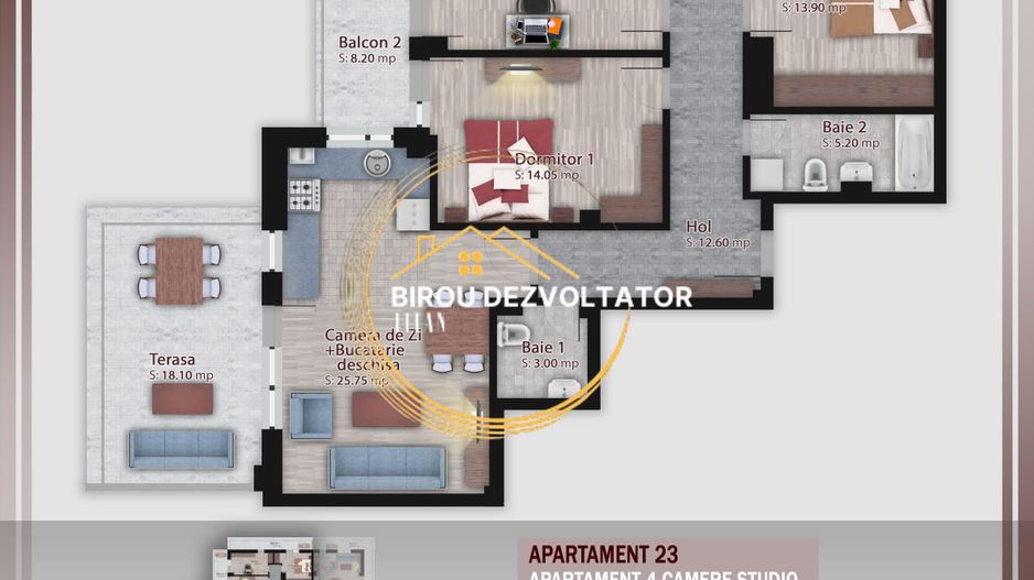 Decomandat Penthouse Terasa vedere libera zona verde Pallady Metrou - Poză 7