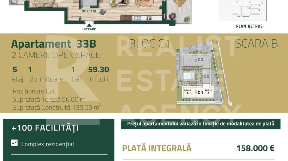 Vânzare, apartament, 2 camere, zona Torontalului, Timișoara - Schiță 8