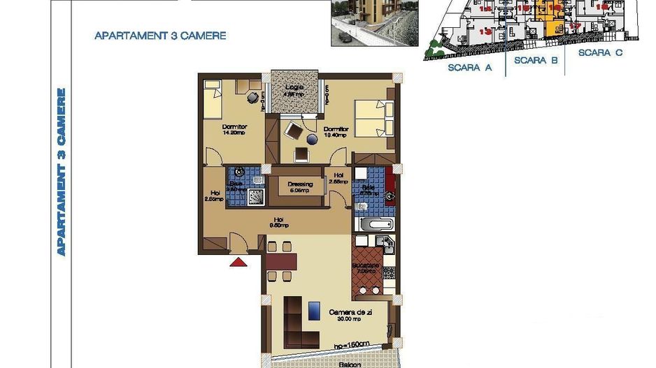 Apartament 3 camere lux – Pipera, 120 mp, zona Sunflower, - Poză 9