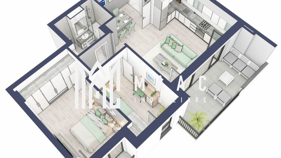 Apartament 3 camere | Balcon 10.6 mp | Etaj 1 | Turnisor - Poză 2