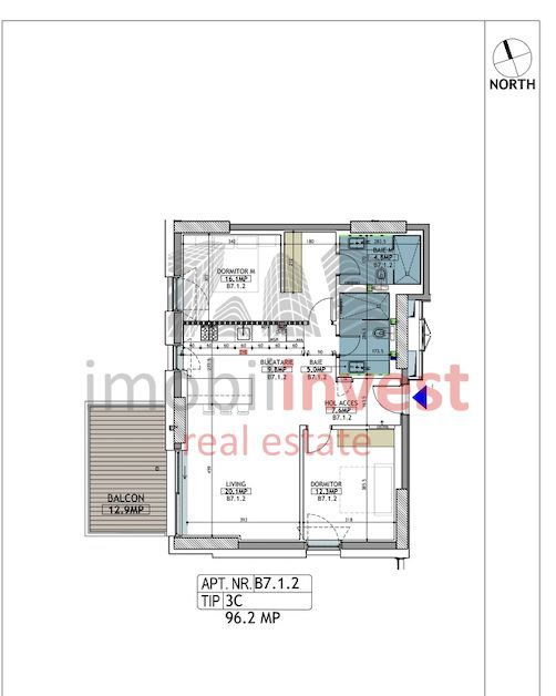 Apartament 3 camere Floreasca - Schiță 2