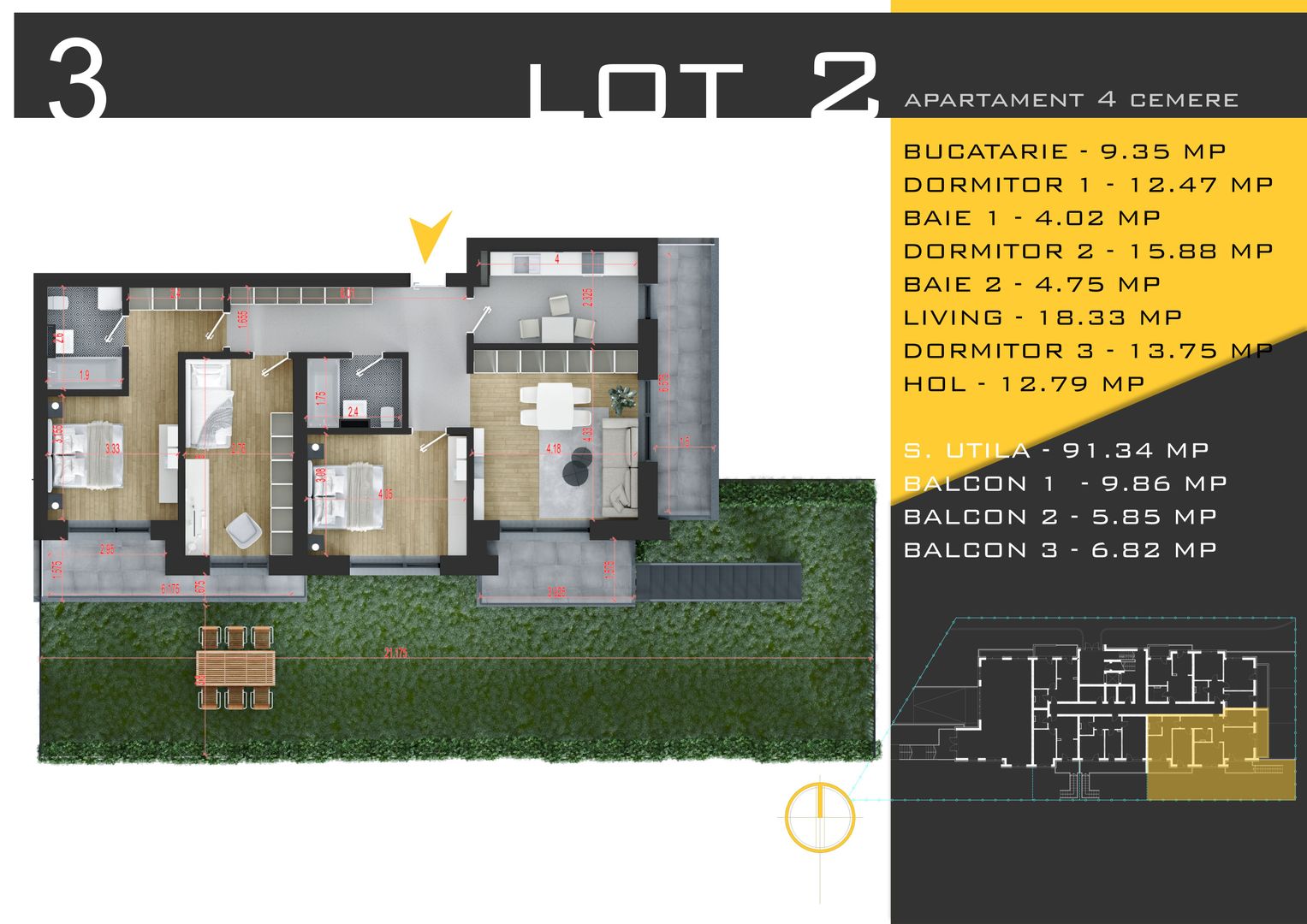 AP. 4 CAM. + GRADINA 113MP / FINISAJE PREMIUM-ROSSA RESIDENCE! - Poză 1