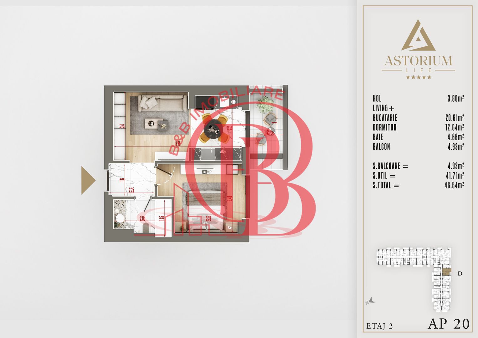 2 camere  proiect premium titan pallady - Schiță 6