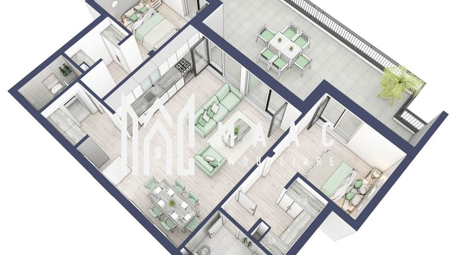 Penthouse 3  camere | Etaj 4 | Balcon 45.6 mp | Turnisor - Poză 4