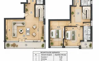 Penthouse duplex cu șemineu, saună și vedere la parcul Carol - Schiță 25