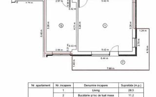 3 camere - decomandate - 83mp totali - boxa - Parcare - Tractorul - Schiță 11