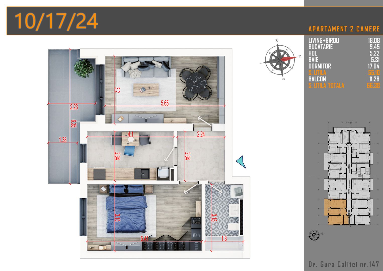 Apartament 2 camere decomandat,Pallady,Sector 3,Metrou,Predare rapida - Poză 3