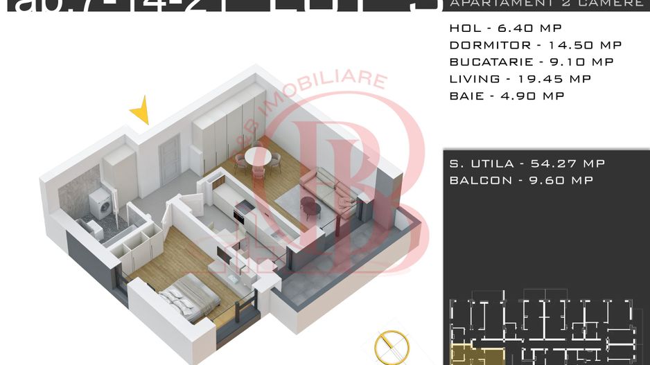 2 camere decomandat -Theodor Pallady-Metrou Nicolae Teclu - Schiță 12
