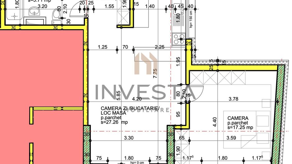 Apartament 2 camere Mărăști – clădire nZEB -  localizare Premium - Schiță 2