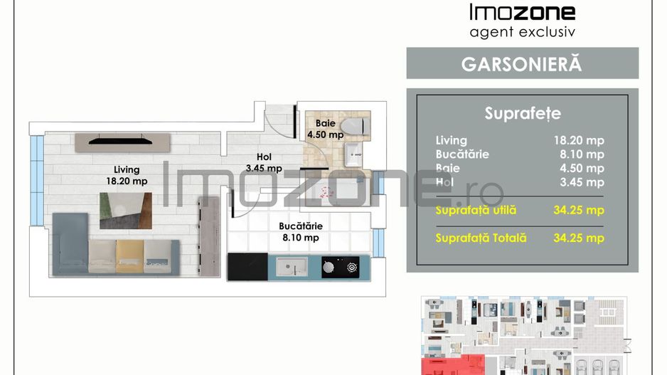 Garsoniera, Bloc Nou, pe Valea Cascadelor, langa Metrou, la 3 min de Autogara - Poză 1