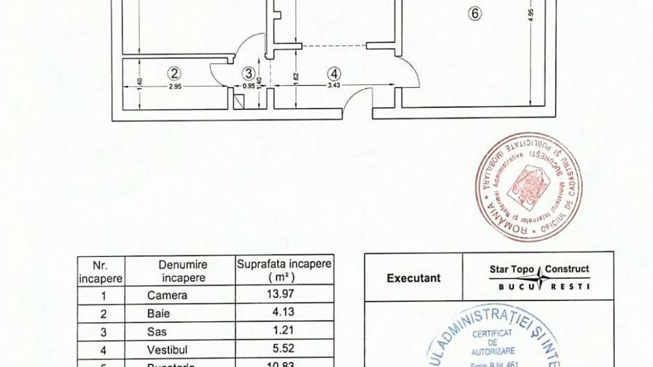APARTAMENT 2 CAMERE | ZONA NERVA TRAIAN | CENTRALA PROPRIE - Schiță 8