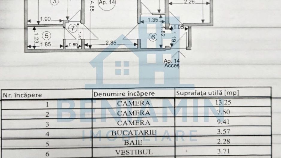 3 camere - etaj 3 - 41mp - centrala - Florilor - Poză 7
