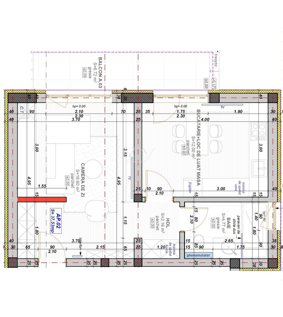 Bloc la asfalt. Gradina 63 mp. 2 locuri de parcare. - Poză 8
