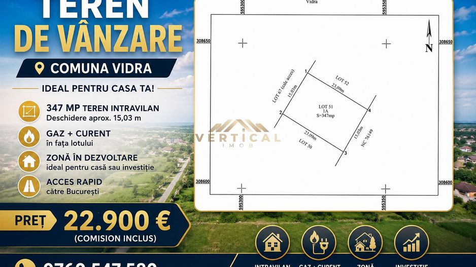 ✨ OPORTUNITATE EXCLUSIVĂ – TEREN PREMIUM ÎN COMUNA VIDRA ✨ - Poză 2