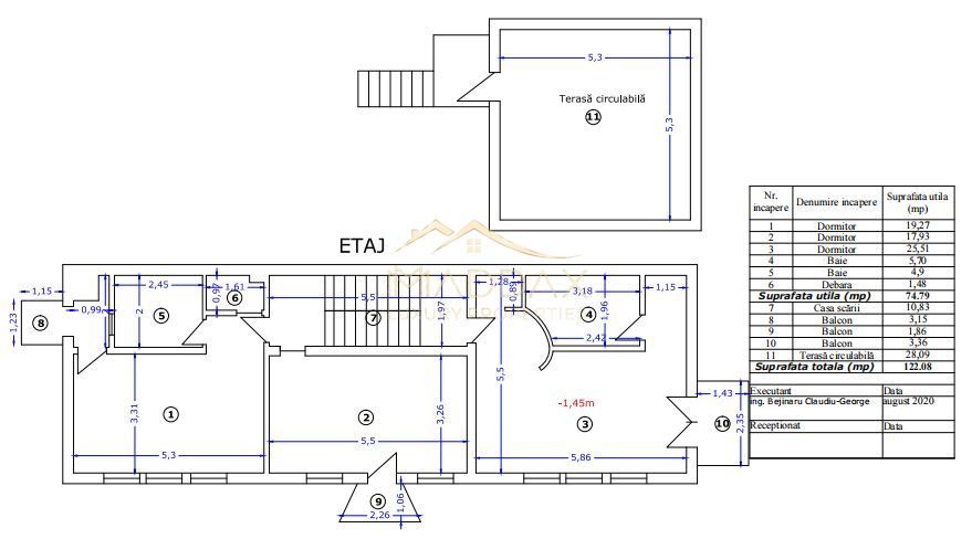 Vilă cu 5 camere // arhitectura moderna // Piata Victoriei - Schiță 21