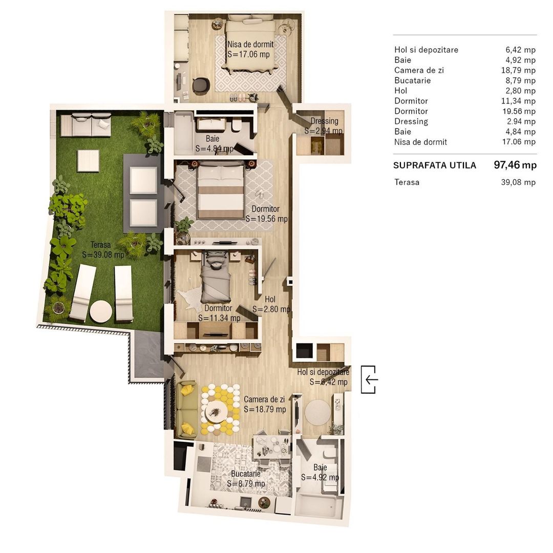 Apartament 4 camere in apropiere de Parcul Central - Poză 1