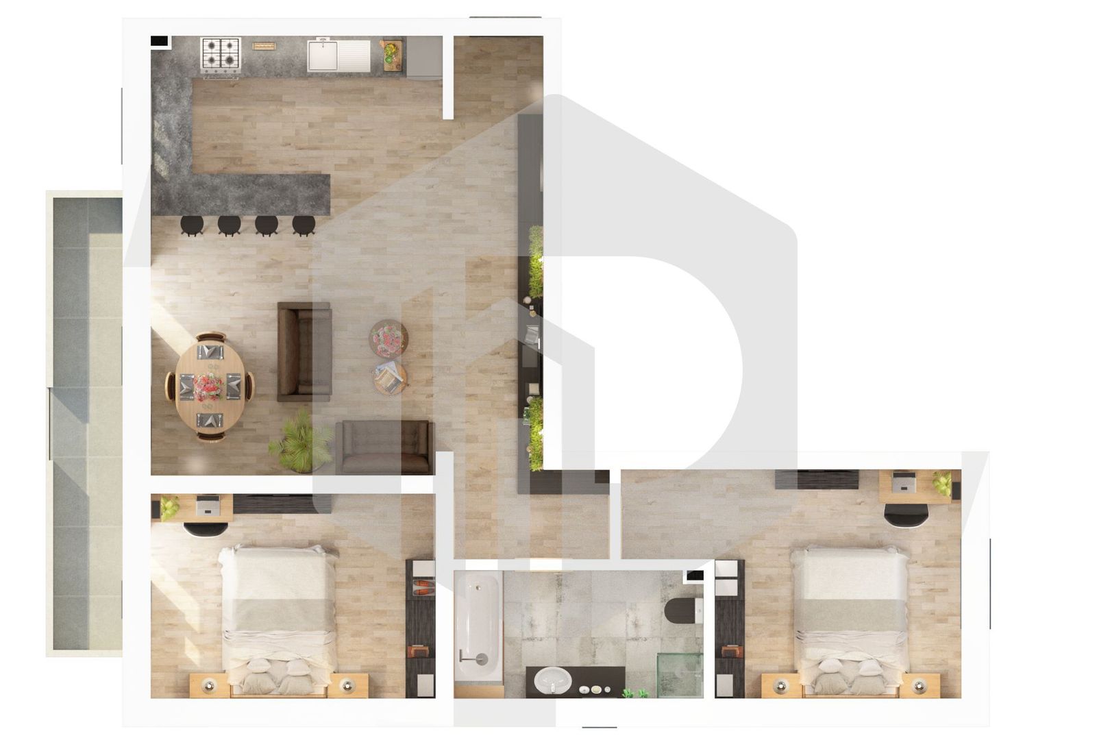 Apartament 3 camere | Etaj 1 | Doamna Stanca | Dezvoltator - Poză 1