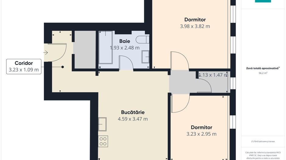Apartament modern cu 3 camere în Alfa - Poză 7