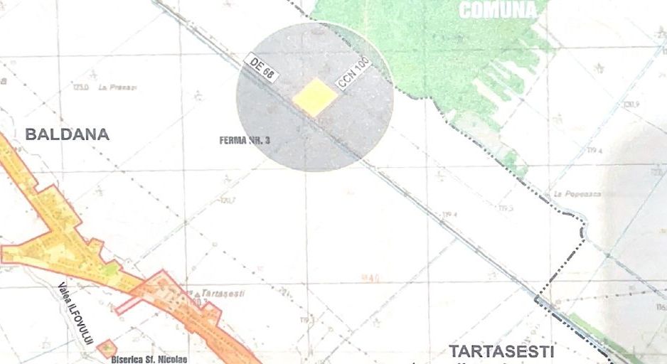 Teren intravilan arabil | Tartasesti | Baldana | Db 6,6 ha - Poză 2