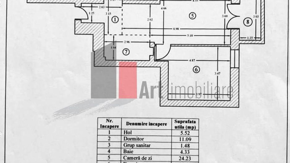 Apartament 3 camere, bloc 2015, zona Ultracentrala | Eminescu/Tunari - Schiță 16