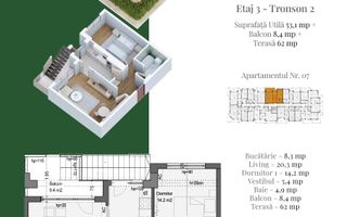 2 CAM. DECOMANDAT + TERASA 74MP. / METROU N. TECLU. COMISION 0%! - Poză 2