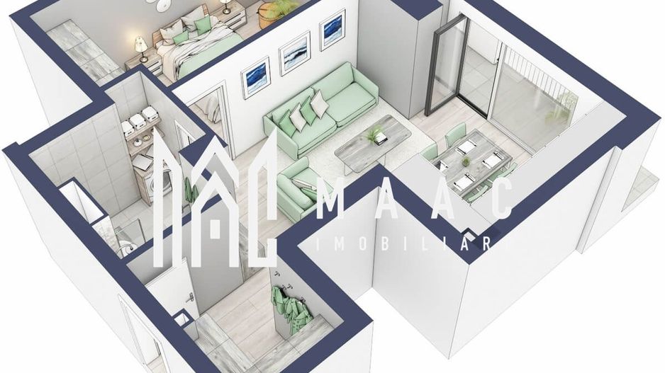 Apartament 2 camere | Etaj 3 | Balcon 10.3 mp | Turnisor - Poză 4