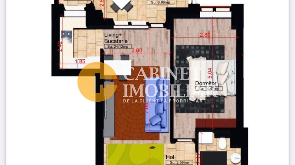 Apartament 2 camere, Copou, Iași – Intabulat, Etaj intermediar mic - Poză 8