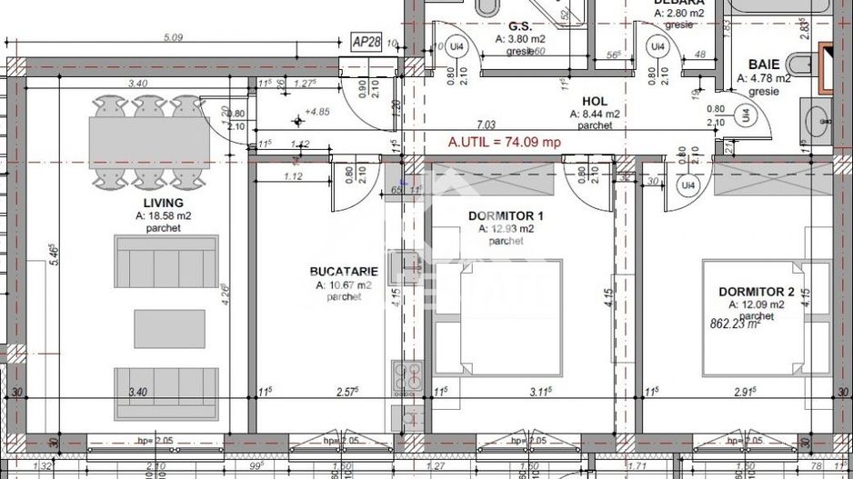 Apartament 3 camere decomandat – 74 mp - Zona Dedeman - Poză 11