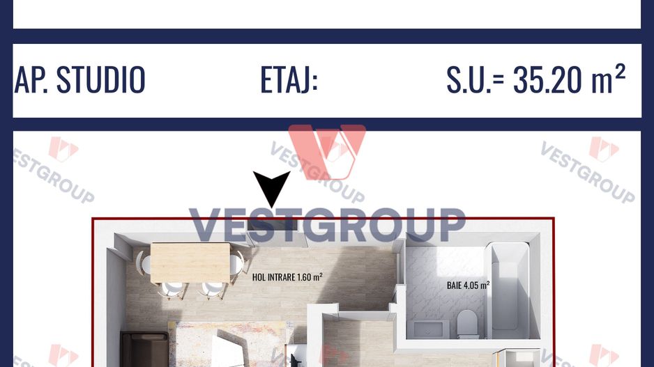 Apartament 1 camere Proiect Weiner 5 Direct Dezvoltator Vest Group - Poză 2