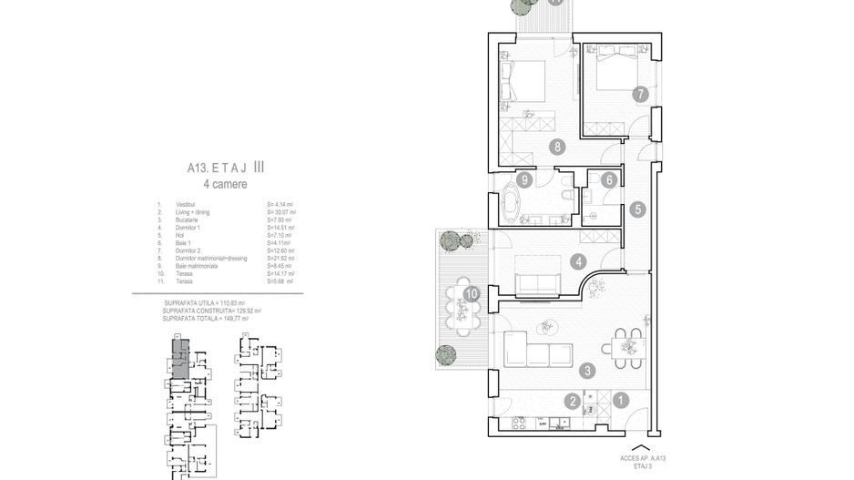 APARTAMENT 4 CAMERE NOU | 2 TERASE | BANEASA | COMPLEX LANGA LAC - Poză 19