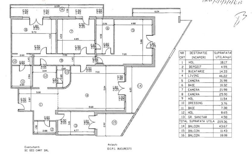 Apartament 4 camere I Terase 73 mp I zona Herastrau - Schiță 14