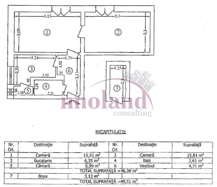 Vanzare apartament renovat integral - 2 camere - Floreasca - Schiță 11