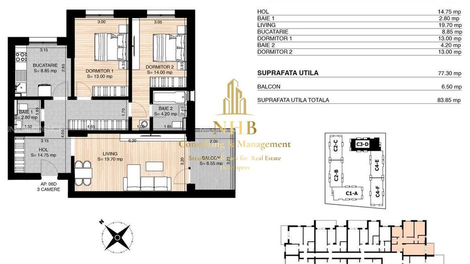 COMISON 0 -Apartament de vanzare -3 CAMERE -OMV PIPERA - Poză 9