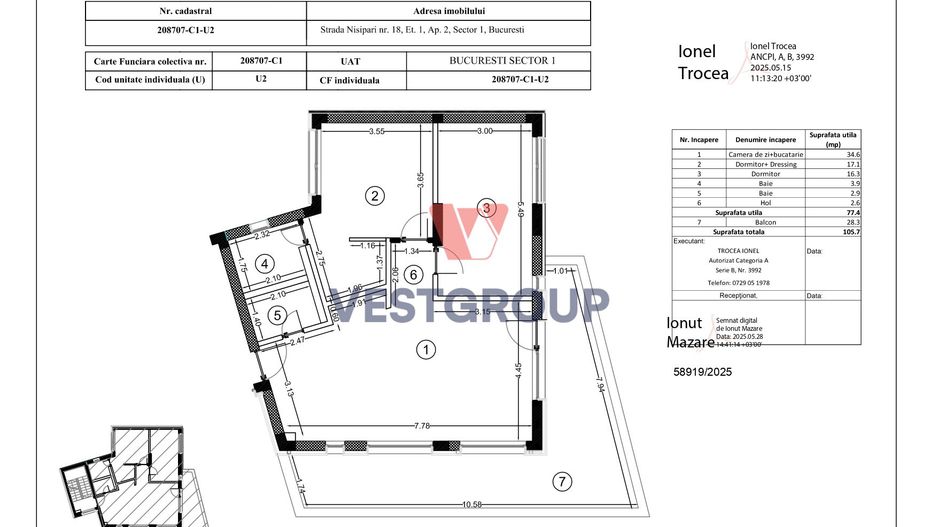 Apartament 3 camere Bloc Boutique P+3  Nisipari 18, Herastrau 460.000 € + TVA - Schiță 10