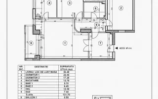 Apartament de lux | 3 camere | 121.7 mp | Mobilat | Utilat - Schiță 19