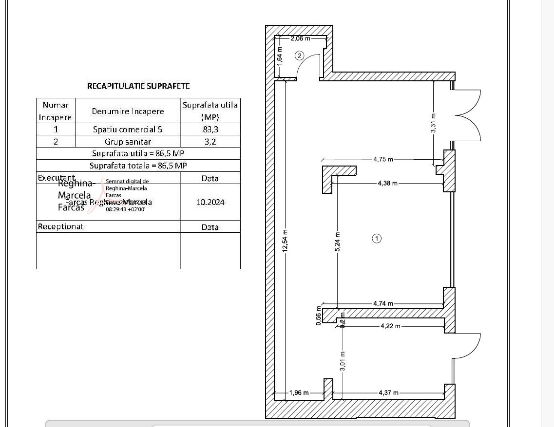 Spatiu comercial de inchiriat 86mp cu vitrina Militari - Schiță 6