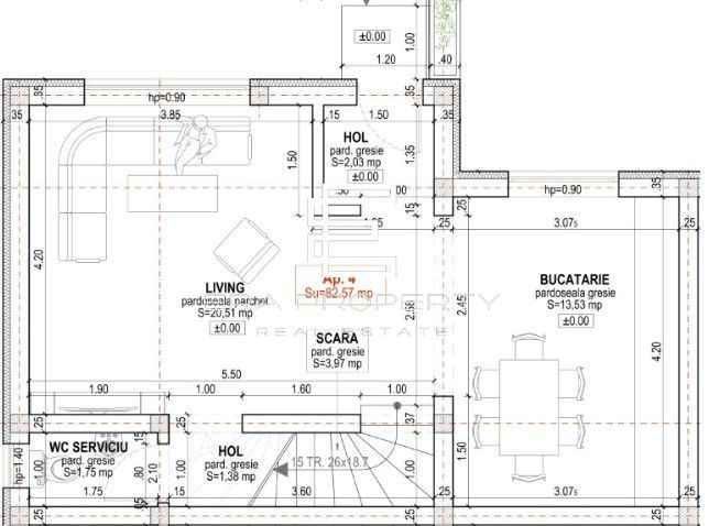 Casă de tip quadruplex, 3 camere,  teren 170 mp – Cartierul Arhitectilor - Schiță 10