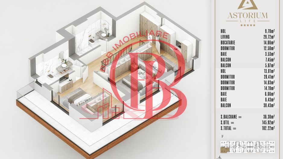 4 camere Duplex  Proiect Premium Titan Pallady - Poză 7