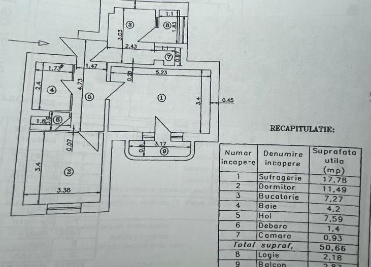 Apartament 2 camere Baicului-Pantelimon - Schiță 11