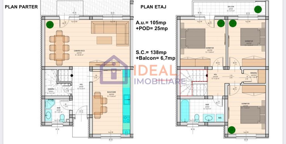 Duplex LA CHEIE cu 4 camere in Selimbar, zona Triajului - Schiță 15